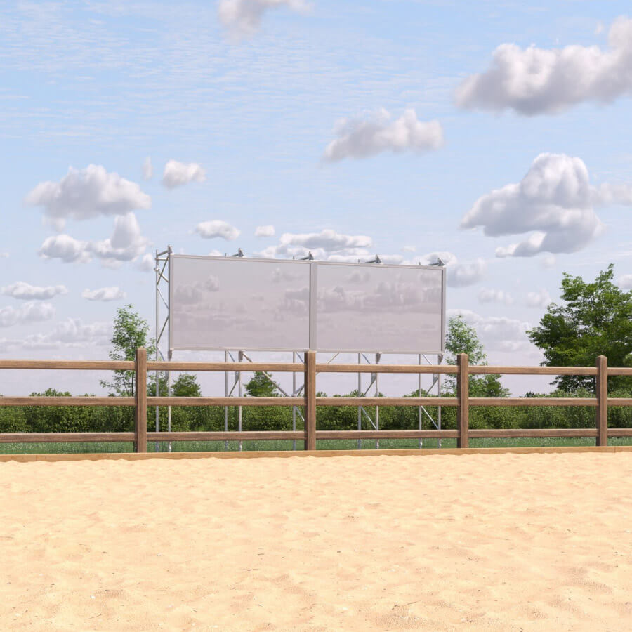 Manegespiegel voor buitenbak – Gelaagd glas 295 cm