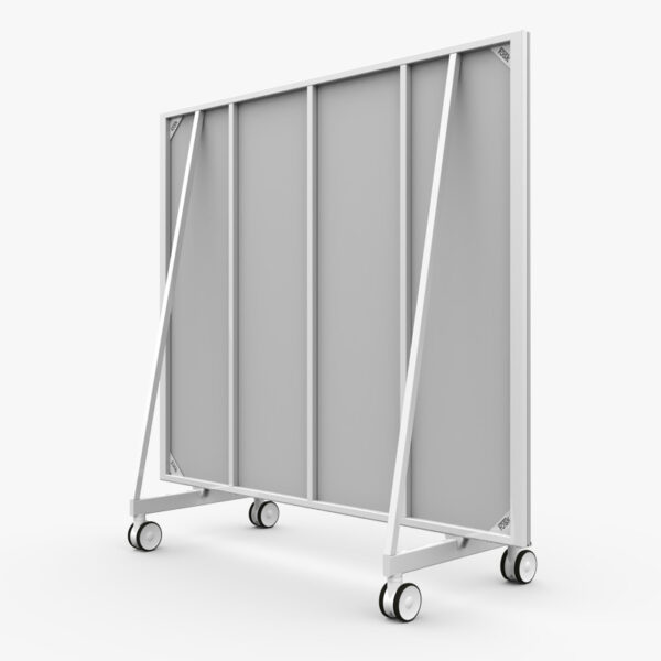 Verrijdbare spiegel wit - 2 Mtr