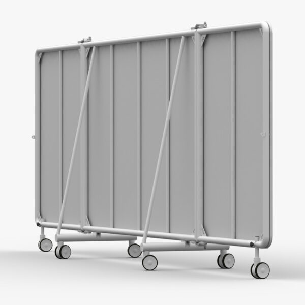 Verrijdbare spiegel wit - 5 Mtr met ronde buis frame