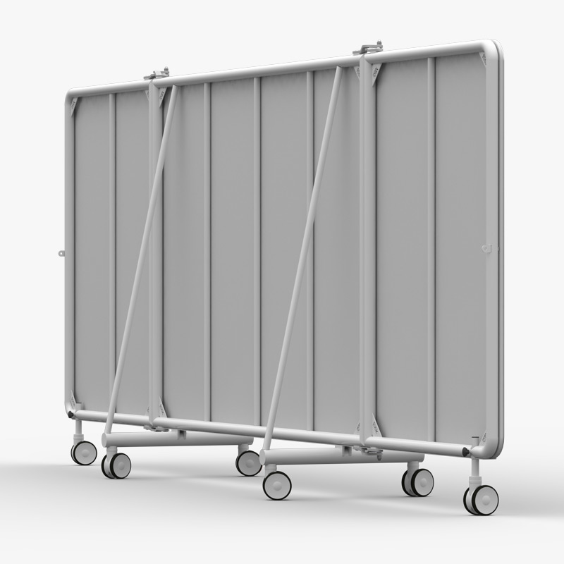 Verrijdbare spiegel wit - 5 Mtr met ronde buis frame